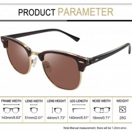 Semi-rimless Semi Rimless Polarized Sunglasses Women Men Retro Brand Sun Glasses - Gloss Black+brown - C8196Z6QDR0 $14.03