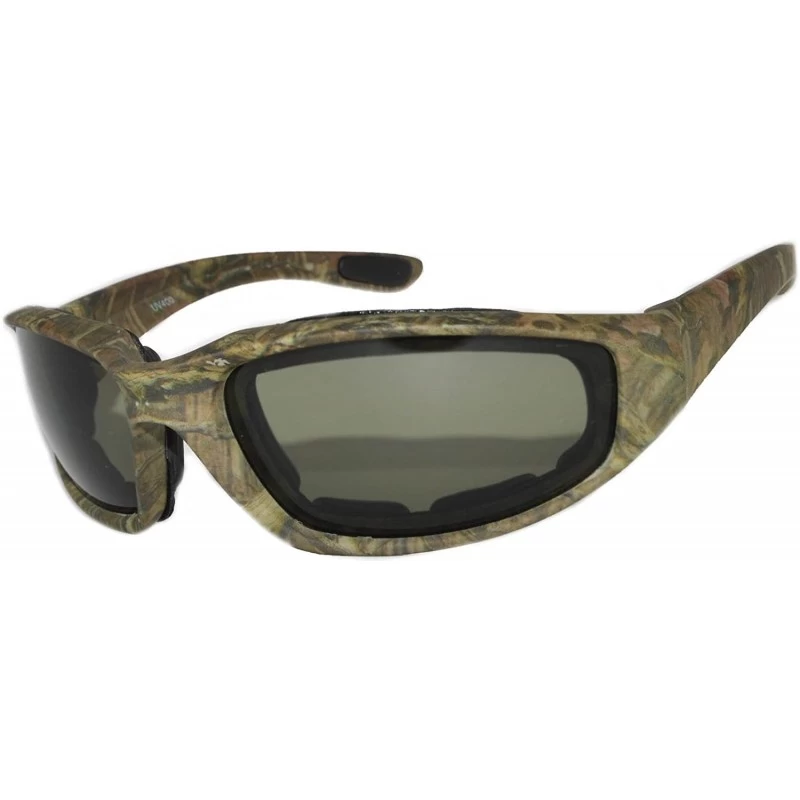 Goggle Motorcycle Padded Foam Glasses Smoke Mirror Clear Lens - Camo1_green - CL18923CTID $12.70