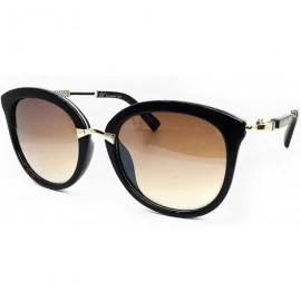 Oval G8431 Premium Oversize XL Womens Mens Retro Vintage Brand Designer Style Fashion Flat Sunglasses - Black/ Brown - CS18DS...