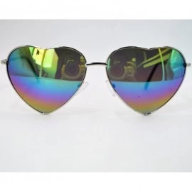 Aviator Heart Shape Sunglasses Fashion Aviator Tinted Lens Eyeglasses Metal Frame Eyewear - Multicoloured - C418S9URW8Q $14.26