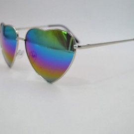 Aviator Heart Shape Sunglasses Fashion Aviator Tinted Lens Eyeglasses Metal Frame Eyewear - Multicoloured - C418S9URW8Q $14.26