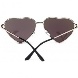 Aviator Heart Shape Sunglasses Fashion Aviator Tinted Lens Eyeglasses Metal Frame Eyewear - Multicoloured - C418S9URW8Q $14.26