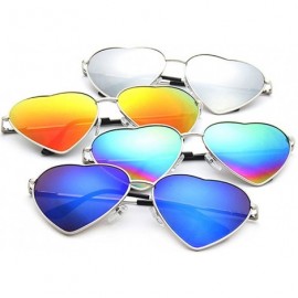 Aviator Heart Shape Sunglasses Fashion Aviator Tinted Lens Eyeglasses Metal Frame Eyewear - Multicoloured - C418S9URW8Q $14.26