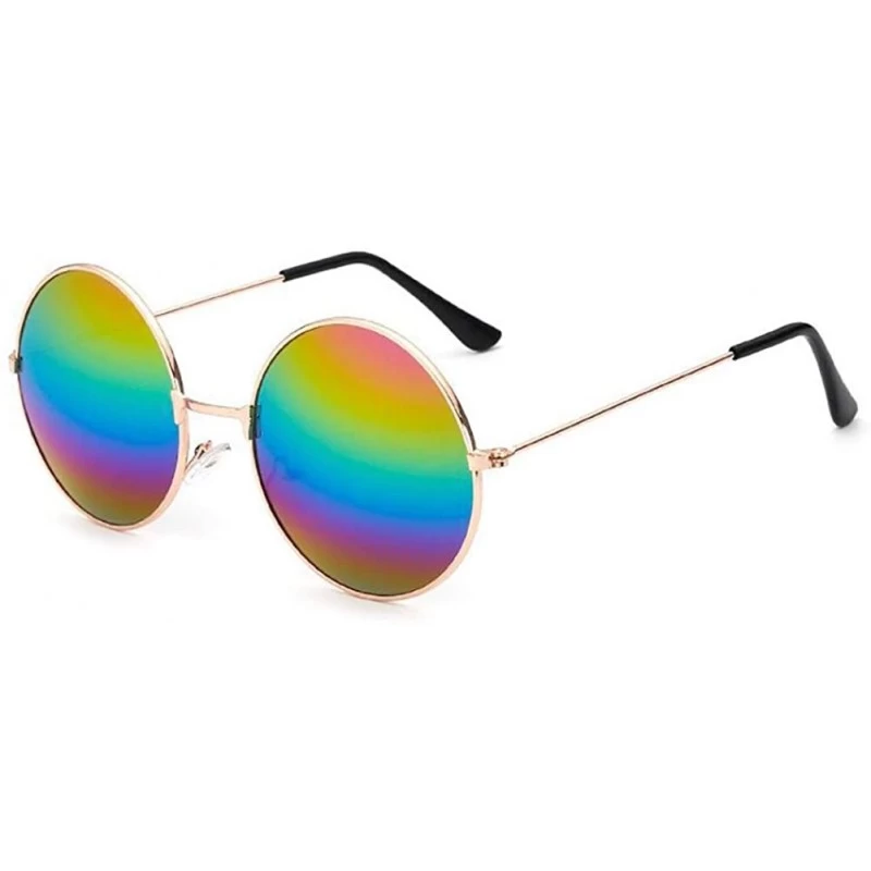 Oval Retro Round Sunglasses Women-Luxury Polarized Shade Glasses-Metal Frame - K - CH1905Z9058 $33.49