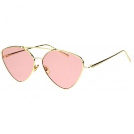 Aviator Womens Retro Unique Triangle Trendy Pilots Metal Rim Sunglasses - Gold Pink - C318K3XMSSM $15.42