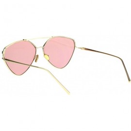 Aviator Womens Retro Unique Triangle Trendy Pilots Metal Rim Sunglasses - Gold Pink - C318K3XMSSM $15.42