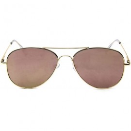 Aviator Classic Aviator Sunglasses Flash Lens - Pink - CR12LC51TML $14.69