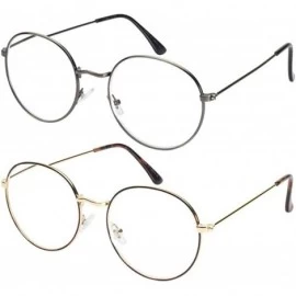 Round Retro Vintage Inspired Round Circle Sunglasses With Clear Lens Glasses Non-Prescription - CK18ZR6N537 $8.02