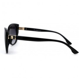 Cat Eye Womens Oversize Cat Eye Jewel Hinge Plastic Sunglasses - Black Gold Smoke - CO197LYWZ95 $9.05