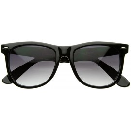 Wayfarer Large Classic Color Horn Rimmed Bright Retro Style Sunglasses (Black) - CU116Q2HGRN $10.31