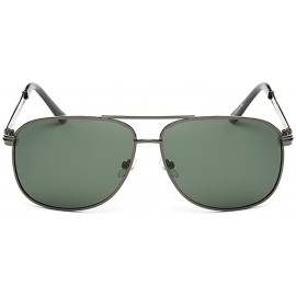 Oversized Men's Classic Metal Aviator Sunglasses- Polarized- 100% UV protection - Grey/Black - CI12EEU2DNF $8.98