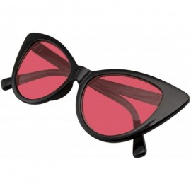 Cat Eye Retro 1990's Color Tone Fashion Mod Black Super Cat Eye Sunglasses For Women - Red - C21967Y679T $10.10