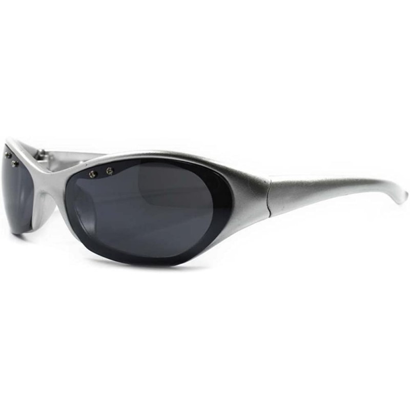 Sport Outdoor Athletic Baseball Around Rectangle Sport Sunglasses - Silver - CK18ECDY9I5 $10.92