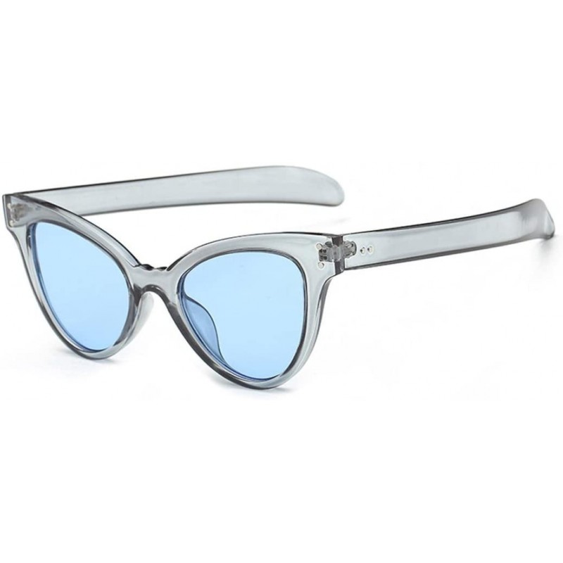 Aviator Cat Eye Sunglasses - Neutral Retro Heart Frame UV400 Eyewear Fashion Sunglasses (Blue) - Blue - CH18E4SZ533 $6.97