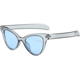 Aviator Cat Eye Sunglasses - Neutral Retro Heart Frame UV400 Eyewear Fashion Sunglasses (Blue) - Blue - CH18E4SZ533 $6.97