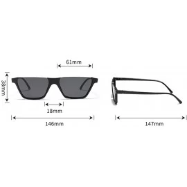 Square Sunglasses for Women Men Retro Cateye Plastic Frame UV400 Protection Flat Lens Fashion Eyewear - White - CW18OOTGMAD $...