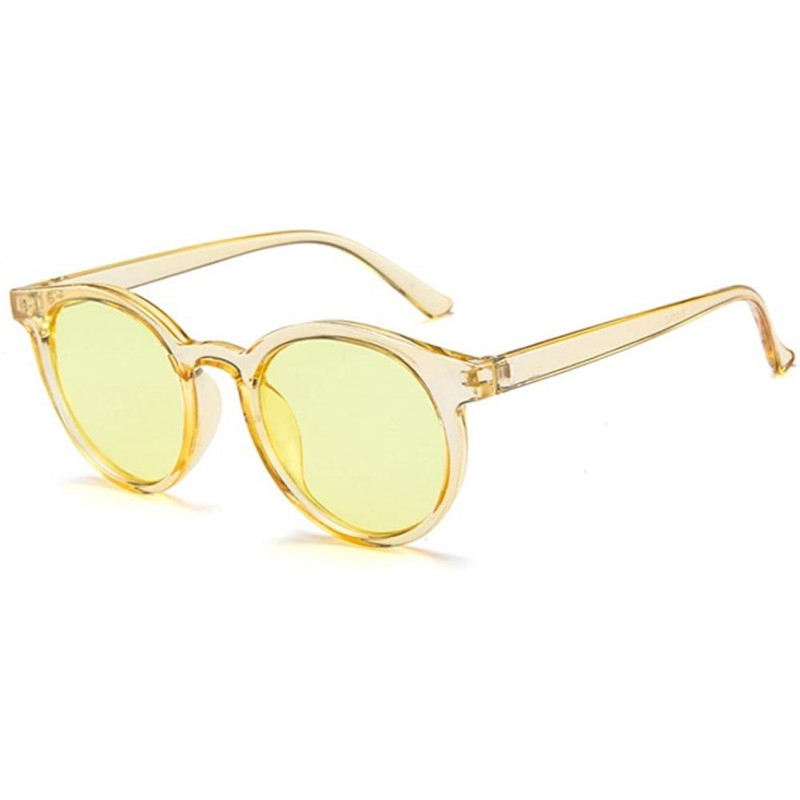 Round MOD-Style Cat Eye Round Frame Sunglasses A Variety of Color Design - S06 - CW189OL2ORD $22.63