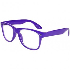 Wayfarer Fashion Glasses for Men Women Retro Pop Color Frame Clear Lens - Purple - CL118YDG83P $10.96