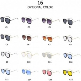 Rimless Sunglasses Men Square Driving Sun Glasses for Male Windproof Shades Women - Zss0002c11 - CK194OEZI6K $23.12