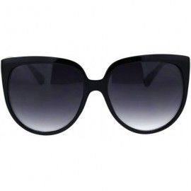 Oversized Womens Oversized Boyfriend Style Plastic Retro Horn Sunglasses - Black Smoke - CO18QXE4XI9 $13.72