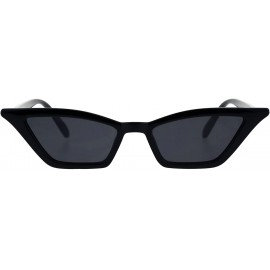 Rectangular Trapezoid Cateye Sunglasses Womens Runway Celebrity Fashion Shades - Black (Black) - CT18GNM0EYT $12.76