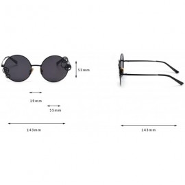 Oversized Trendy Round Sunglasses Women Metal Frame with Gear and Chain Shades UV Protection - C4 - CT190OCKHWS $12.59