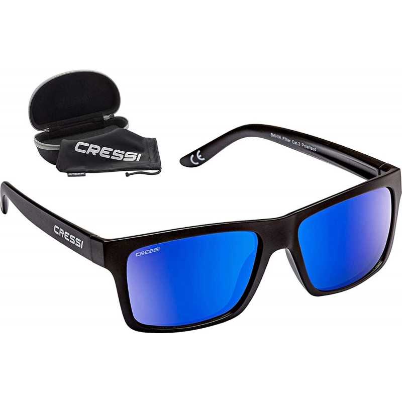 Sport Floating Sunglasses Buoyant Polarized Protective - Black - Blue Mirrored Lens - C31935HMO02 $42.07