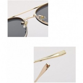 Oval Fashion Sunglasses Men Metal Frame Sun Glasses for Women Summer 2018 UV400 - Yellow - CH18DUI5XQL $12.57