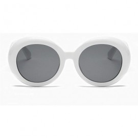 Sport Classic style Round Sunglasses for Women Plate Resin UV 400 Protection Sunglasses - White - C518SAS8XC8 $16.28