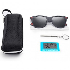 Oval Polarized Sports Sunglasses Portable Travel Zipper Eyeglasses Set (Style E) - CN196M08QK9 $14.28