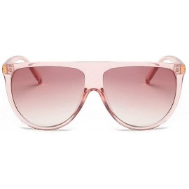 Round Retro big box sunglasses unisex trend round face sunglasses Siamese sunglasses - Pink - CT18RLSYY0U $12.90