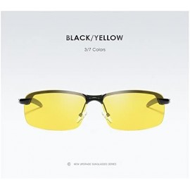 Goggle HD Polarized Night Vision Sunglasses For Men (Black- Yellow) - Black - CA18CGGIZX3 $13.66