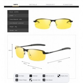 Goggle HD Polarized Night Vision Sunglasses For Men (Black- Yellow) - Black - CA18CGGIZX3 $13.66