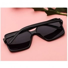 Square Oversized Square Sunglasses for Women Men Flat Top Shades Sunglasses - Black Frame/Black Lens - C618ROLOSTE $9.92