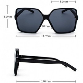 Square Oversized Square Sunglasses for Women Men Flat Top Shades Sunglasses - Black Frame/Black Lens - C618ROLOSTE $9.92