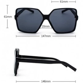 Square Oversized Square Sunglasses for Women Men Flat Top Shades Sunglasses - Black Frame/Black Lens - C618ROLOSTE $9.92