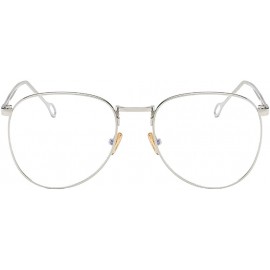 Round Men Women Nearsighted Glasses Anti-radiation Computer Simple Glasses - Silver - CV1978HEX8O $20.20