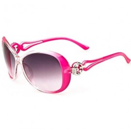 Oval Women Fashion Oval Shape UV400 Framed Sunglasses Sunglasses - Rose Red - CV1952AIHHS $16.98