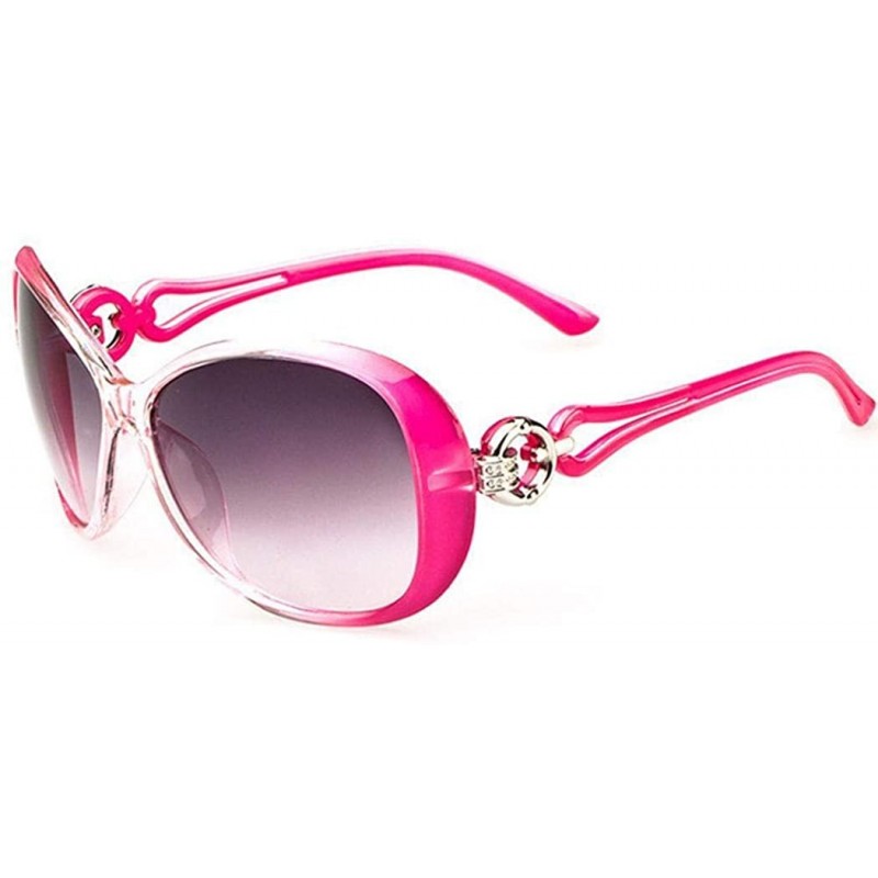 Oval Women Fashion Oval Shape UV400 Framed Sunglasses Sunglasses - Rose Red - CV1952AIHHS $16.98