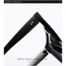 Oversized Men Women Fashion Lady Square Frame Flat Top Mirror UV400 Sunglasses for Male and Female Driving 5121 - Blue - CJ18...