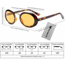 Oval Women Fashion Fancy Retro Eyeglasses Party Eyewear Classic Oval Sunglasses - Leopard/Yellow - CP1805TWW2M $9.05