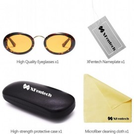 Oval Women Fashion Fancy Retro Eyeglasses Party Eyewear Classic Oval Sunglasses - Leopard/Yellow - CP1805TWW2M $9.05