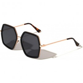 Butterfly Geometric Polygon Thin Frame Fashion Sunglasses - Black - C1197LA9IH6 $14.46