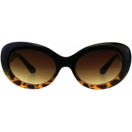 Oval Womens Sunglasses Oval Cateye Vintage Fashion Frame UV 400 - Black Tort (Brown Gradient) - CA18KZH4W4I $11.91