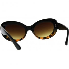 Oval Womens Sunglasses Oval Cateye Vintage Fashion Frame UV 400 - Black Tort (Brown Gradient) - CA18KZH4W4I $11.91