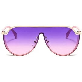 Square 2019 new fashion half frame punk unisex brand retro luxury men's driving sunglasses UV400 - Purple&pink - C018SAG72RW ...