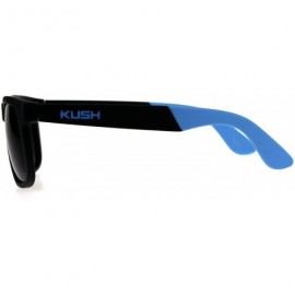 Rectangular Polarized Kush Mens Rectangular Color Mirror Lens Sport Horn Rim Sunglasses - Black Blue - CA18DLLWNHT $15.47