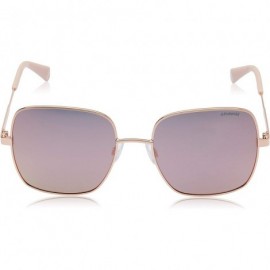 Square Women's PLD6060/S Square Sunglasses - Gold Pink/Polarized Gray Rose Gold - 57mm - CI18II7MXDT $45.78