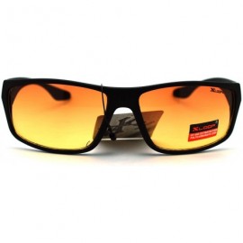 Sport HD Lens Sunglasses High Definition Driving Lens Rectangular Sports - Matte Black - CS11PT0SWRV $8.93