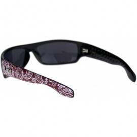 Wrap Mad Dog Hardcore Gangster Cholo Narrow Rectangular Sunglasses - Red Bandana - CA18QY0N74M $11.92